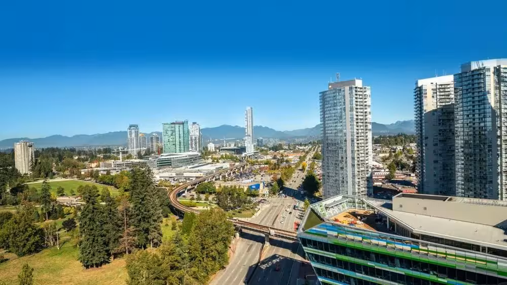 Surrey, BC city centre with urban skyline